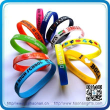 Bracelete de borracha do punho do silicone do logotipo feito sob encomenda Eco-Amigável da forma para o presente da promoção